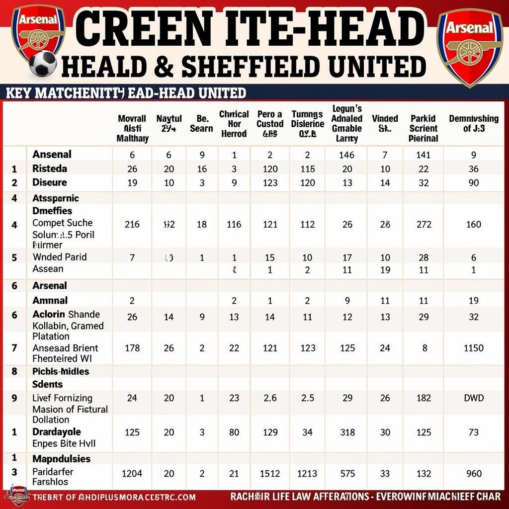 Lịch sử đối đầu giữa Arsenal và Sheffield United