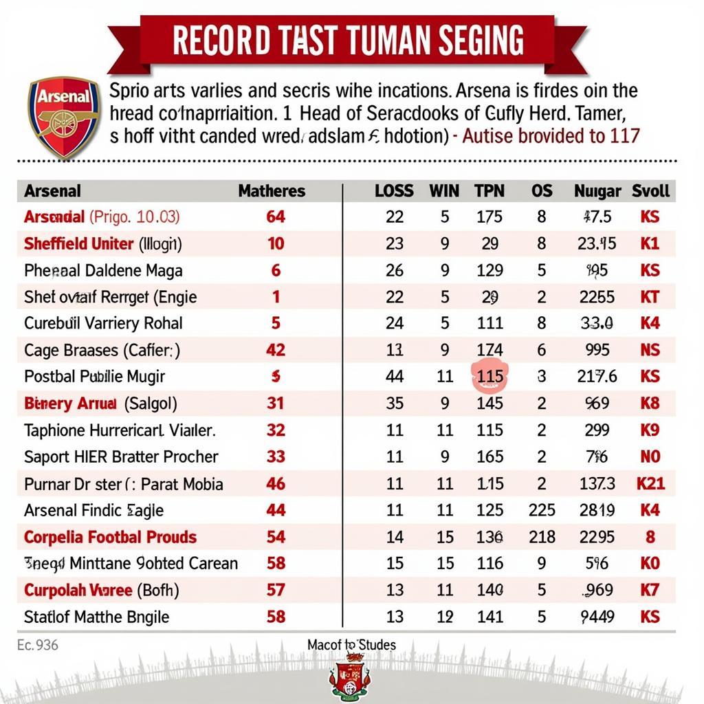 Lịch sử đối đầu Arsenal - Sheffield United