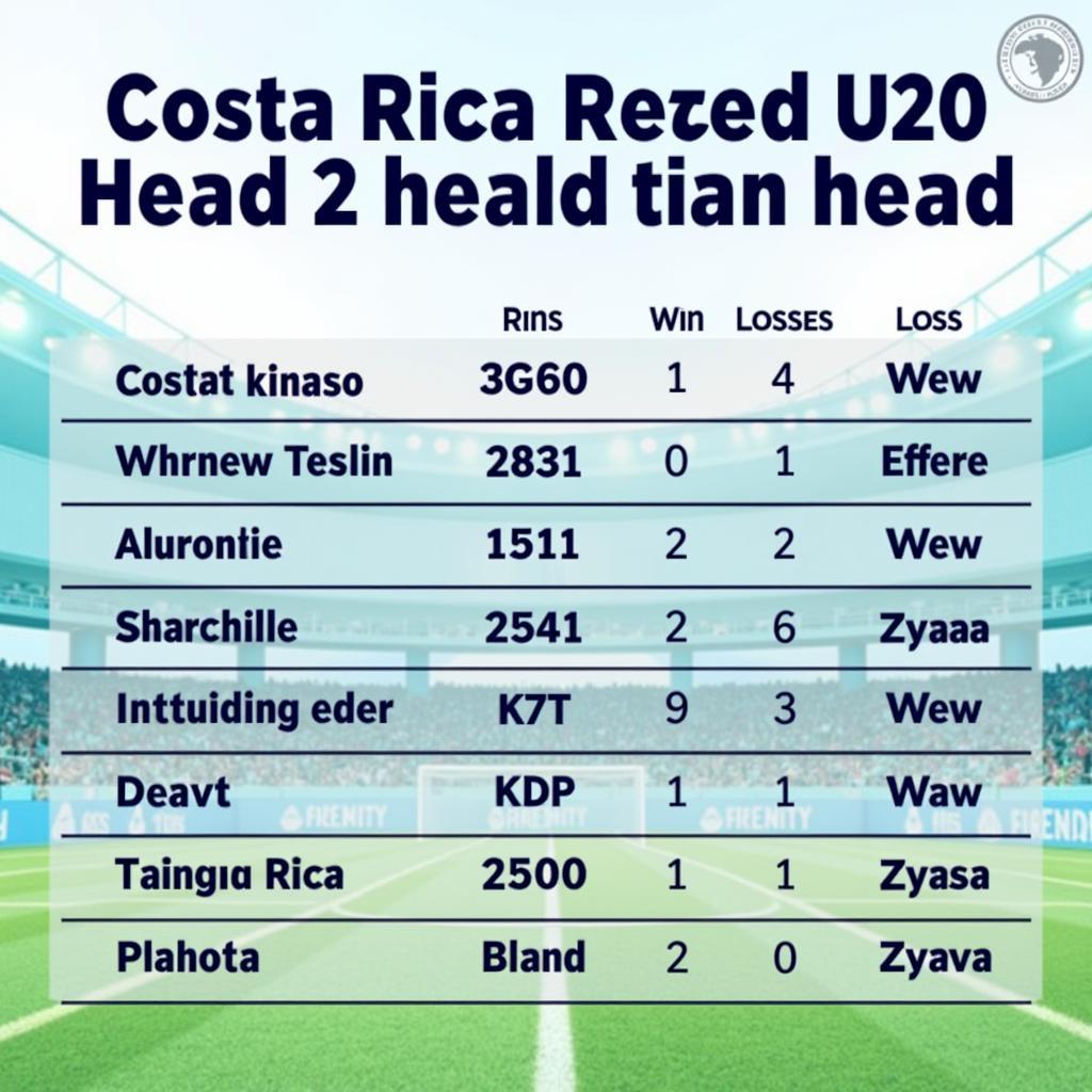 Lịch sử đối đầu Costa Rica U20 và Trinidad and Tobago U20