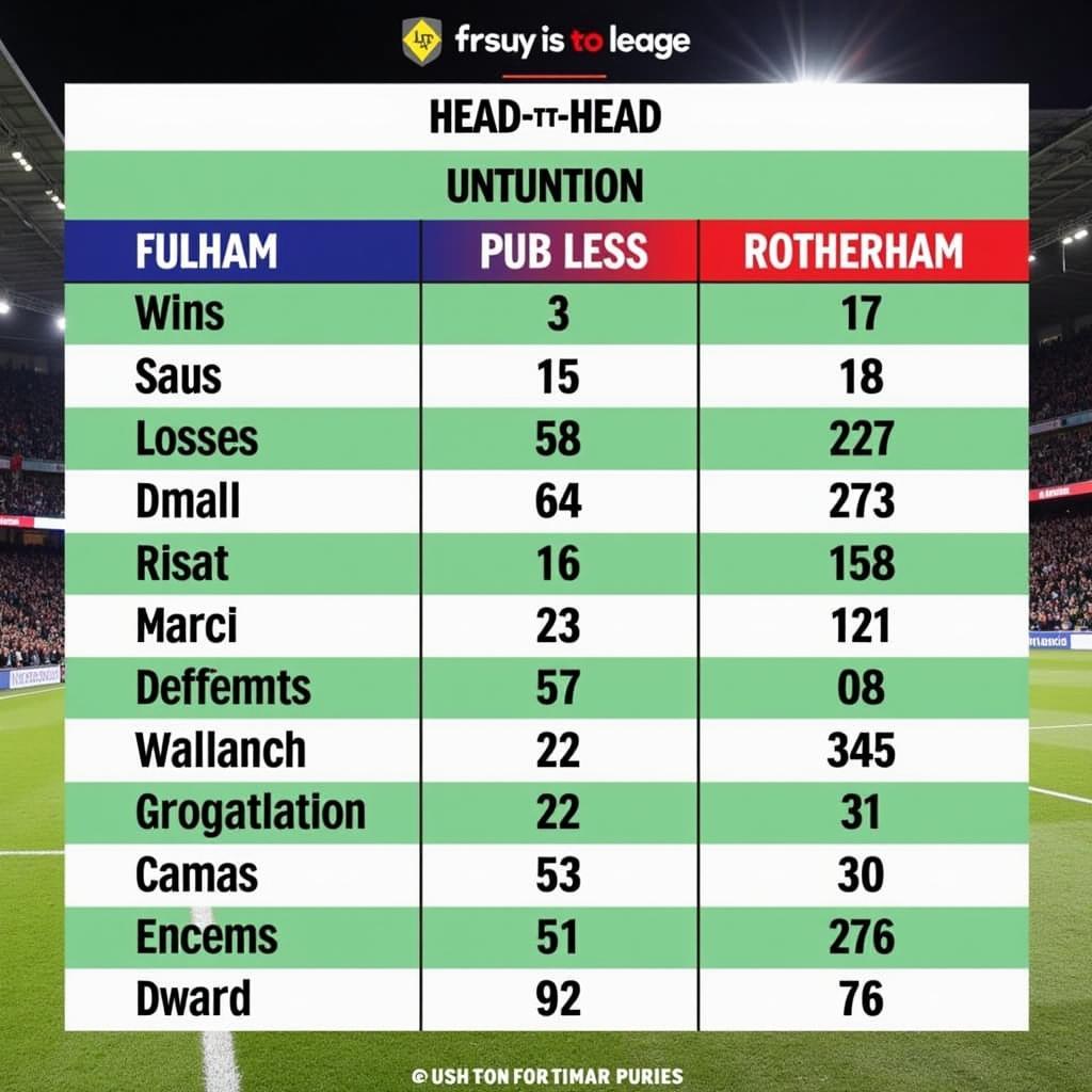 Lịch sử đối đầu giữa Fulham và Rotherham