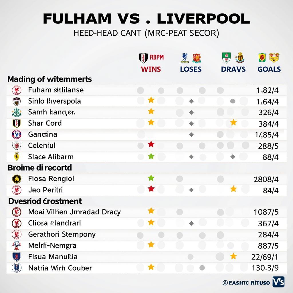 Lịch sử đối đầu Fulham vs Liverpool