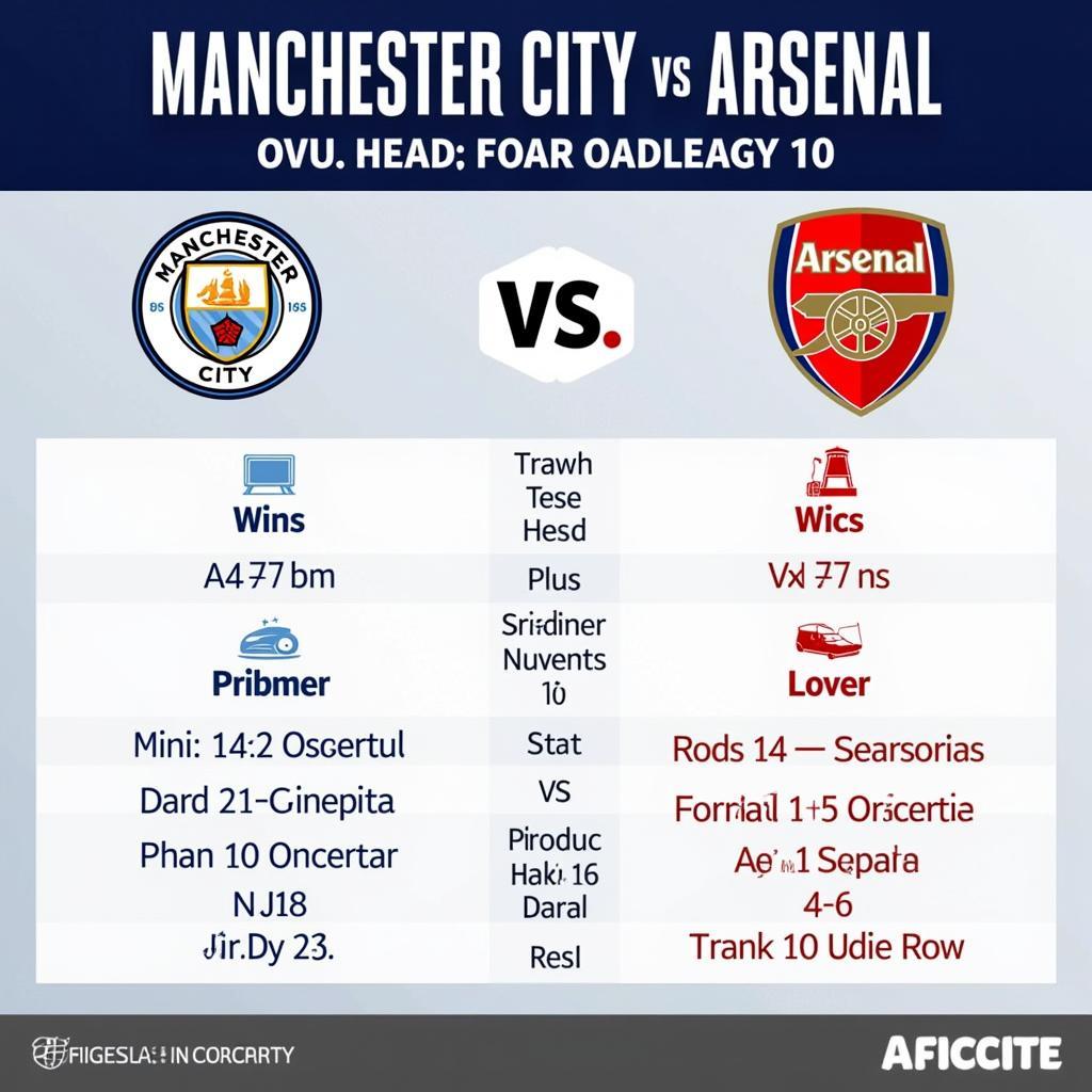 Lịch sử đối đầu Man City và Arsenal