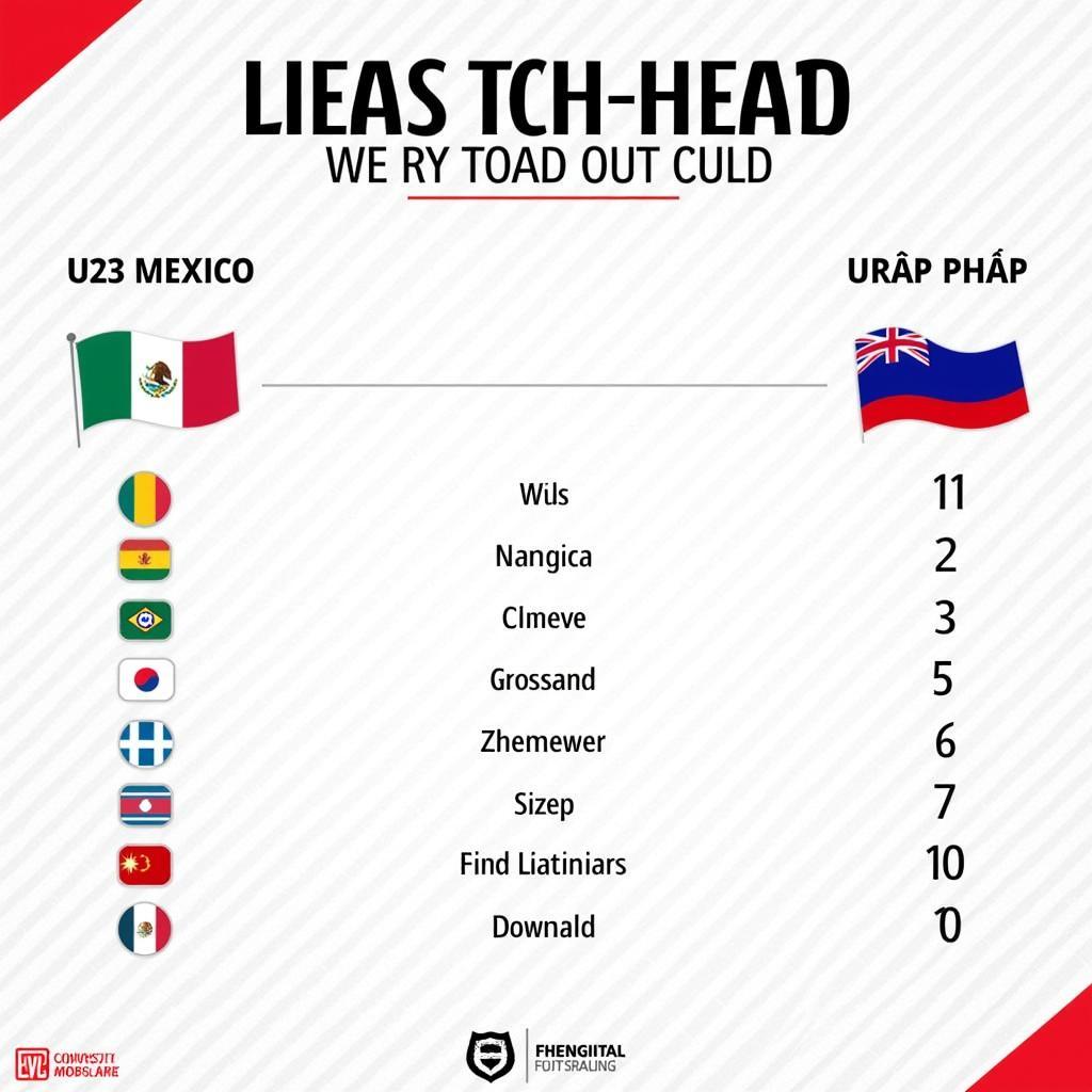 Lịch sử đối đầu U23 Mexico - U23 Pháp