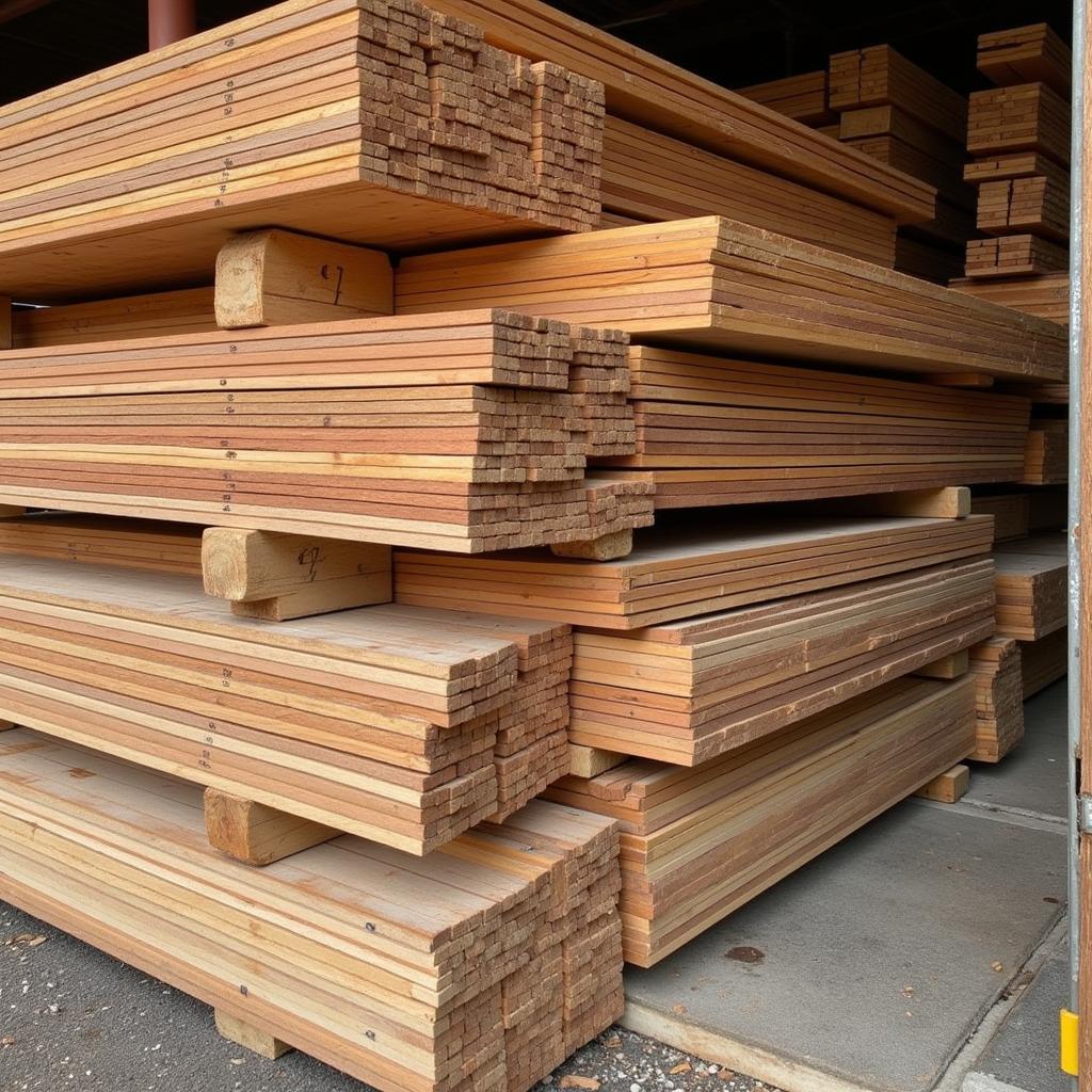 Lumber đã qua xử lý, được xẻ thành các tấm ván