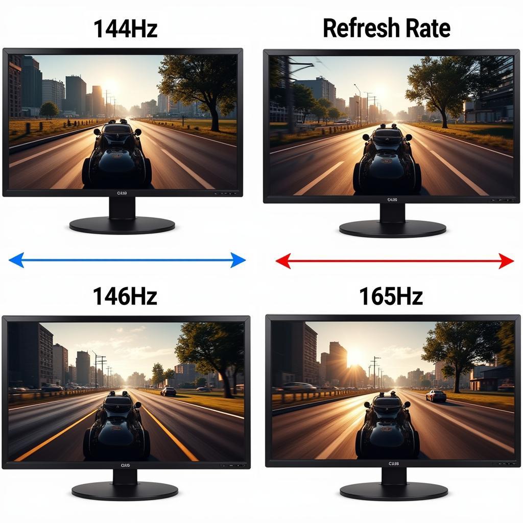 So sánh tần số quét giữa màn hình 144Hz và 165Hz