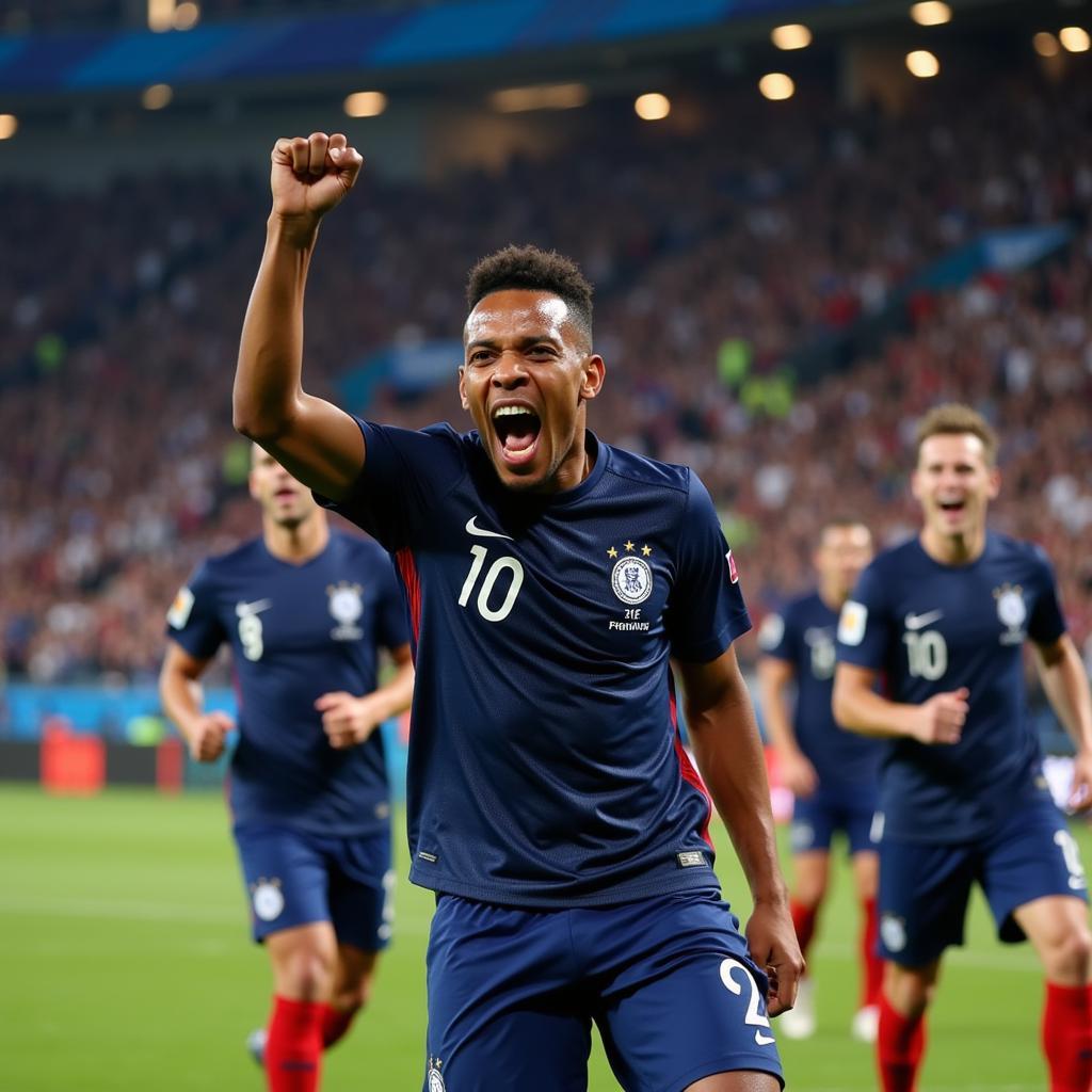 Mbappe ăn mừng bàn thắng tại World Cup 2022