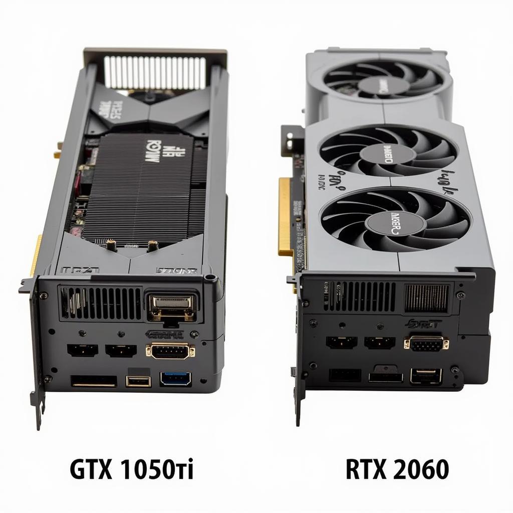 Hình ảnh so sánh trực quan giữa GTX 1050ti và RTX 2060