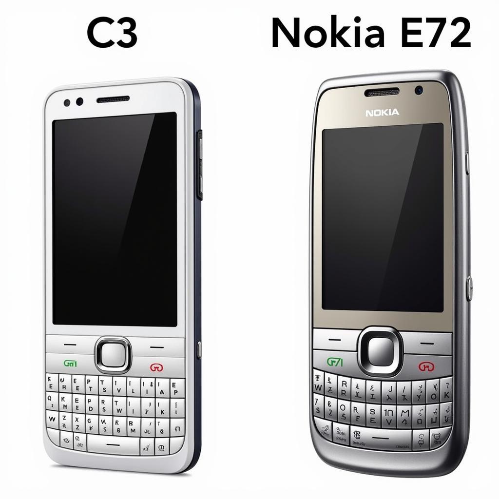 So sánh thiết kế Nokia C3 và Nokia E72