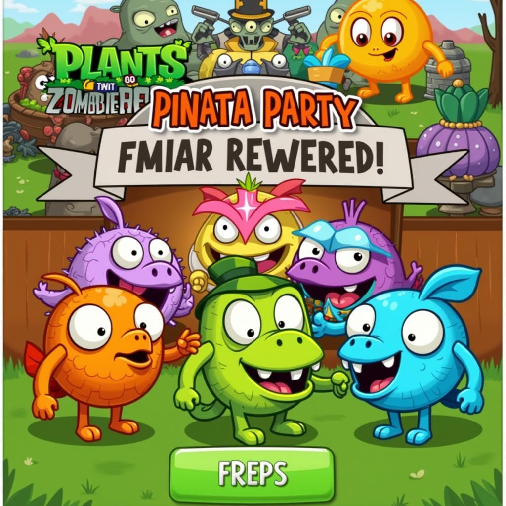 Giao diện Pinata Party trong Plants vs. Zombies 2