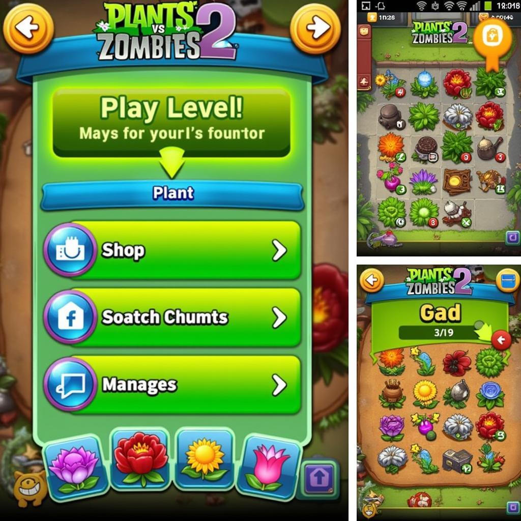 Màn hình chính Plants vs Zombies 2 Android