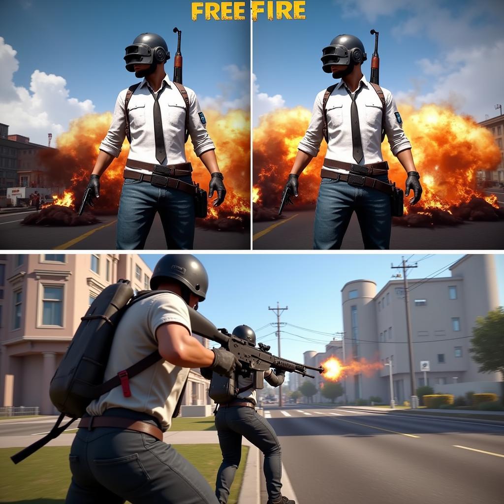 So sánh lối chơi PUBG Mobile Lite và Free Fire