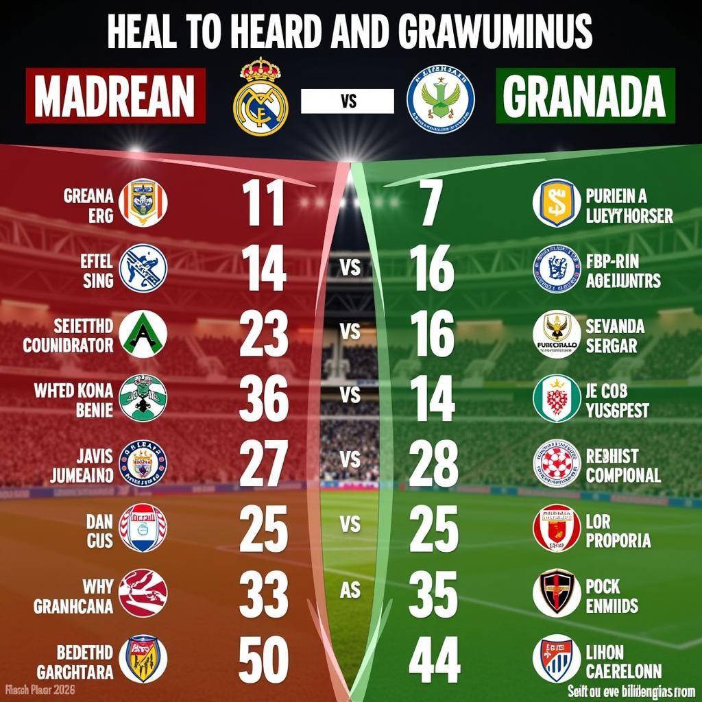 Lịch sử đối đầu Real Madrid vs Granada