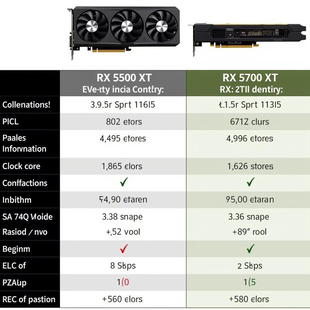 Bảng so sánh thông số kỹ thuật của RX 5500 XT và RX 5700 XT