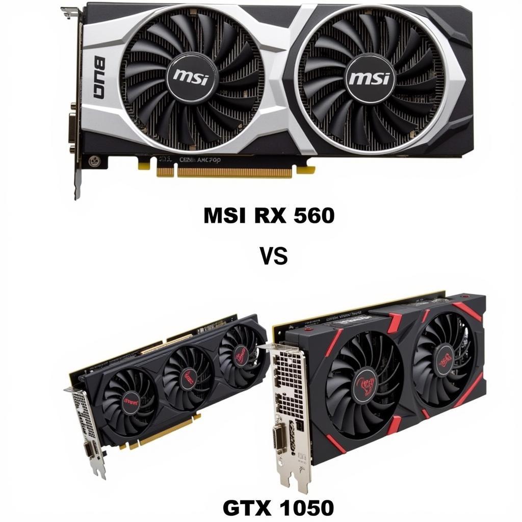 Hình ảnh minh họa MSI RX 560 và GTX 1050