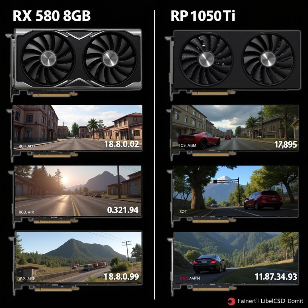 So sánh hiệu năng chơi game giữa RX 580 8GB và 1050 Ti