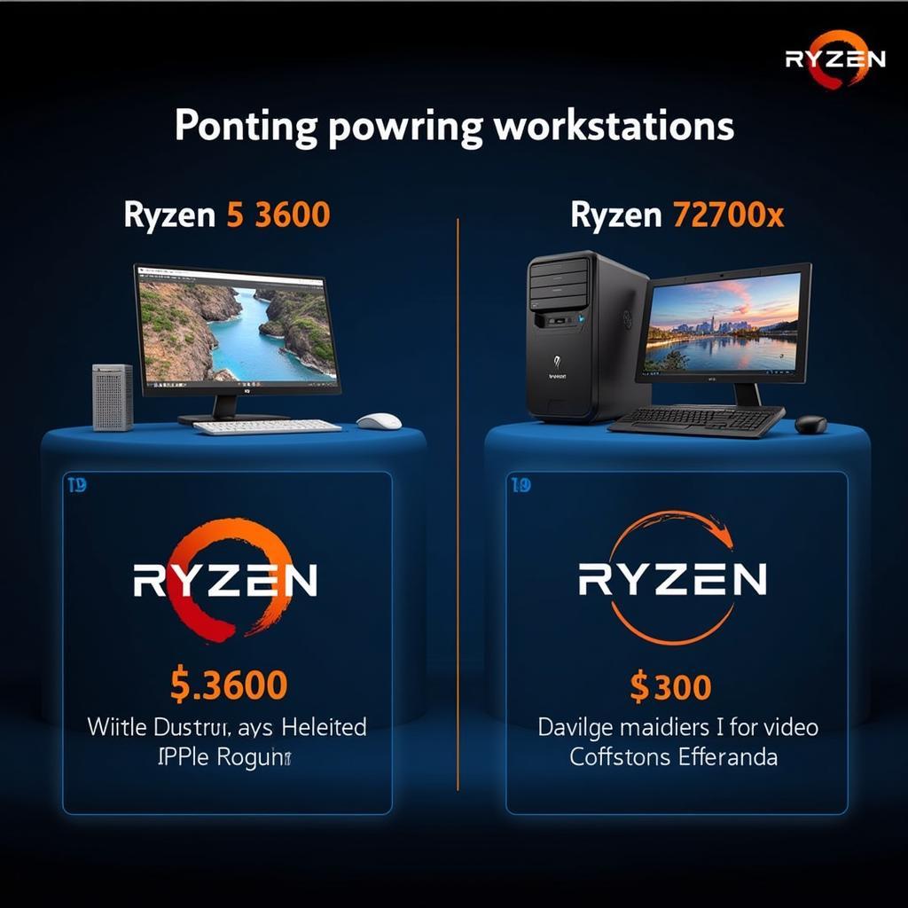 Hình ảnh Ryzen 5 3600 và Ryzen 7 2700x đang được sử dụng trong công việc