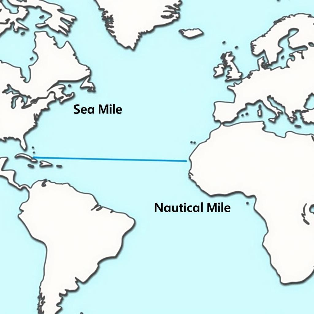 Sự khác nhau giữa Sea Mile và Nautical Mile hiển thị trên bản đồ