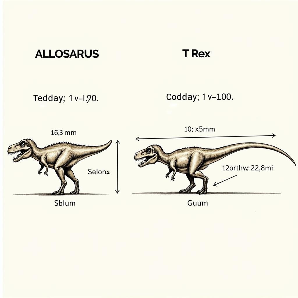 So sánh Allosaurus và T Rex