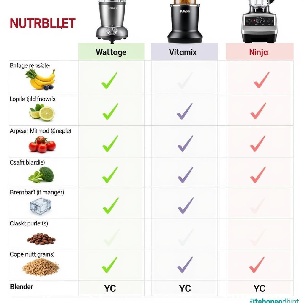 So sánh Công Suất Máy Xay Nutribullet, Vitamix và Ninja