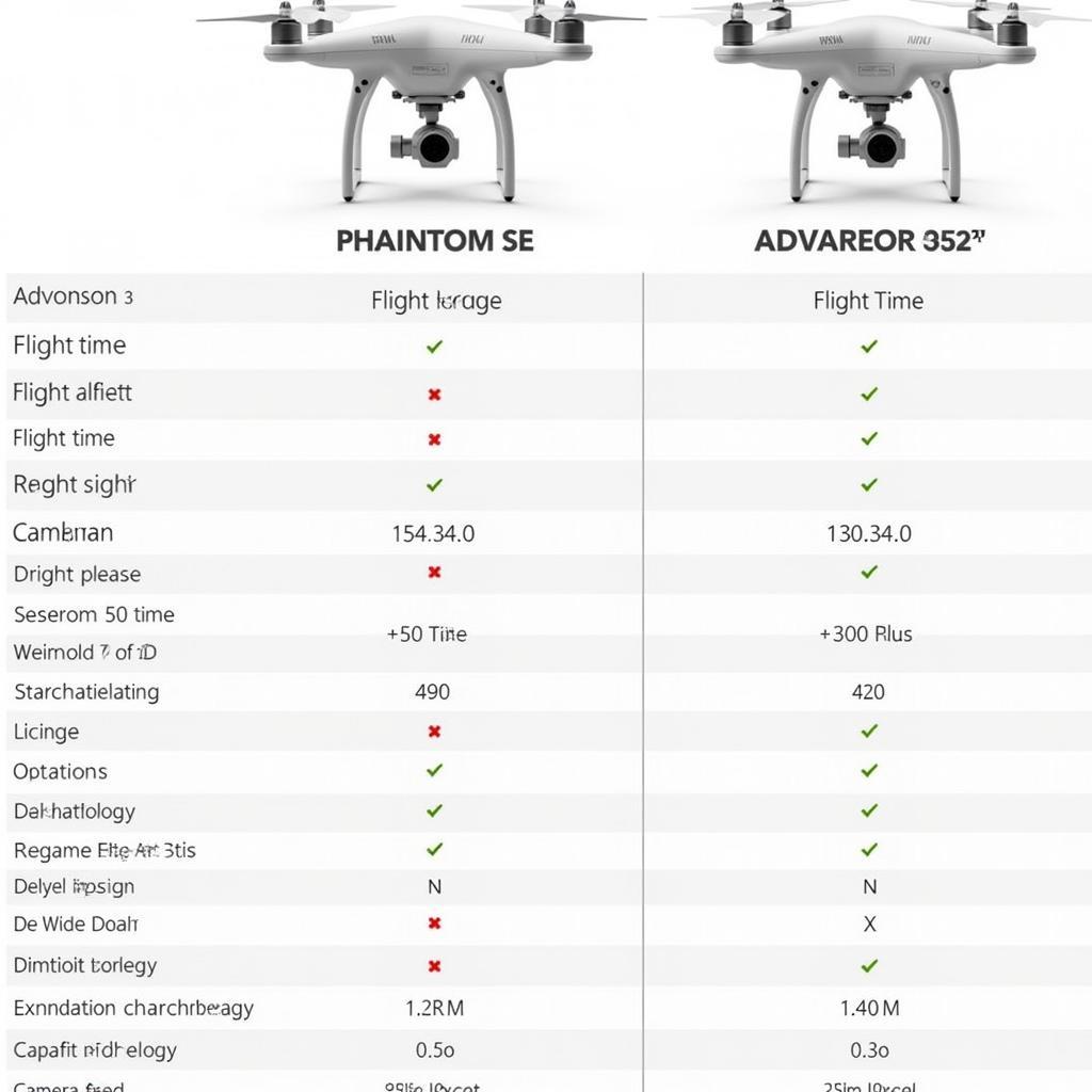 Bảng So Sánh DJI Phantom 3 SE và Advanced