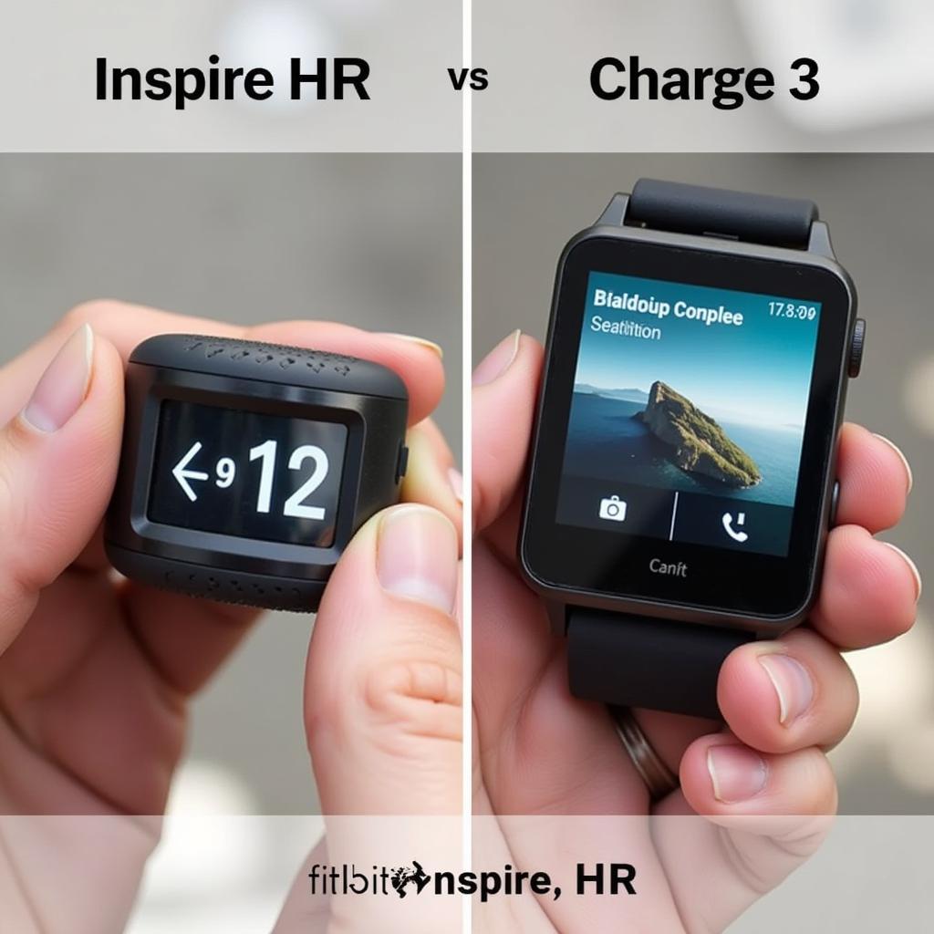 So sánh màn hình Fitbit Inspire HR và Charge 3