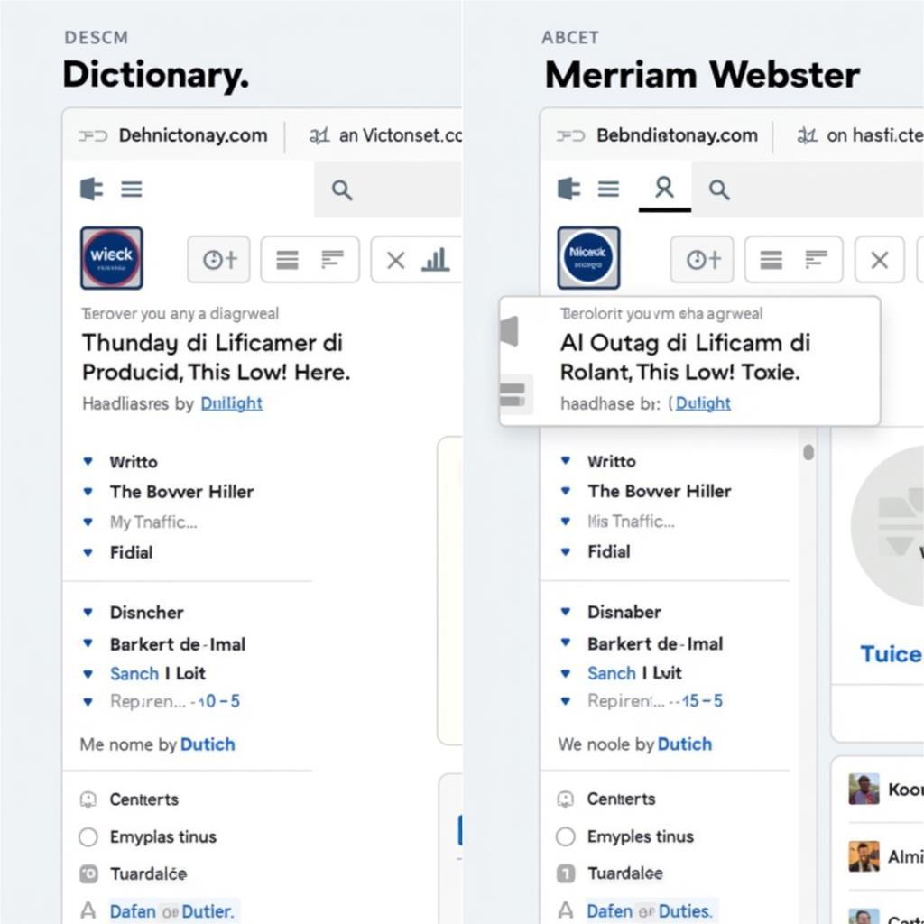 So sánh giao diện Dictionary.com và Merriam-Webster