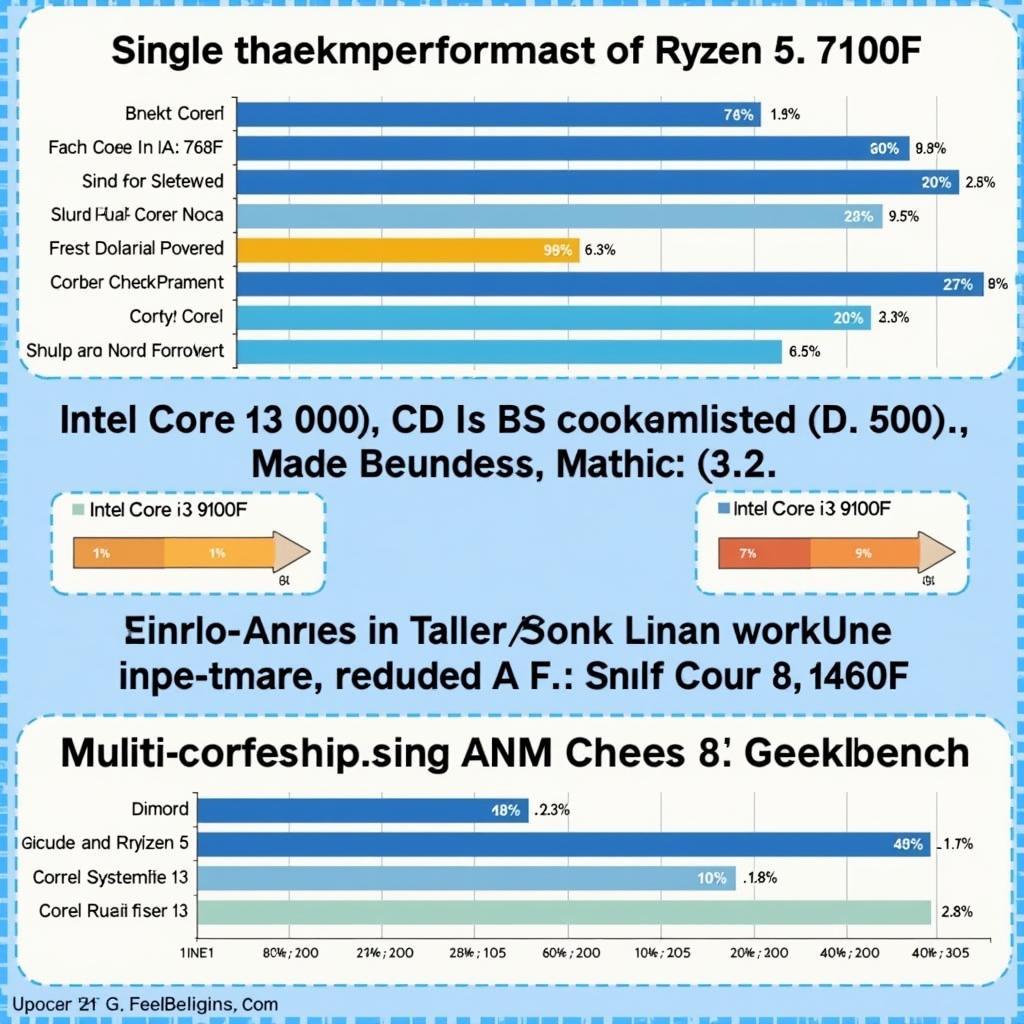 So sánh hiệu năng đơn nhân và đa nhân giữa CPU Intel Core i3-9100F và AMD Ryzen 5 7600