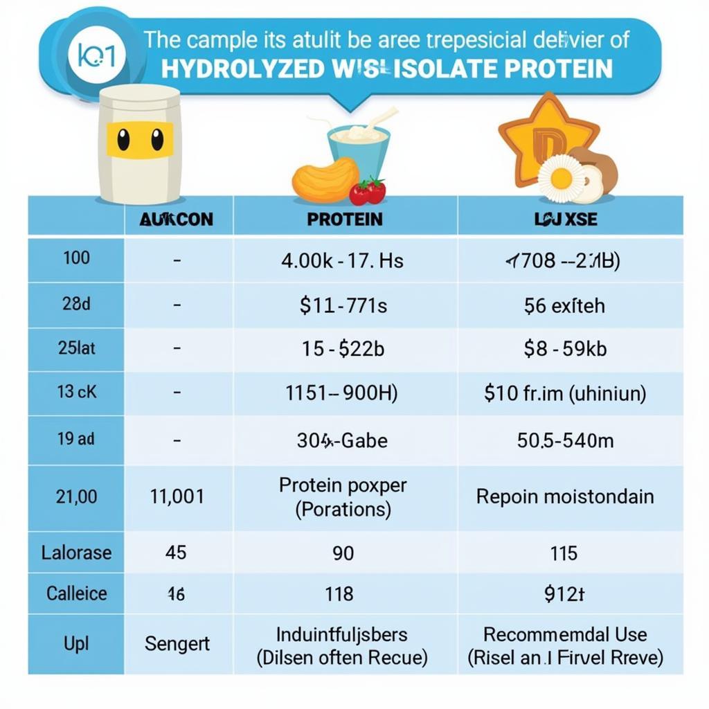 Bảng so sánh hydrolyzed vs isolate protein