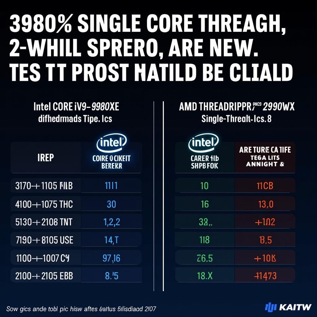 So sánh Intel Core i9-9980XE vs AMD Ryzen Threadripper 2990WX: Hiệu năng đơn nhân