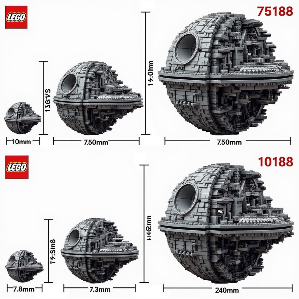 So sánh kích thước Lego 75159 vs 10188