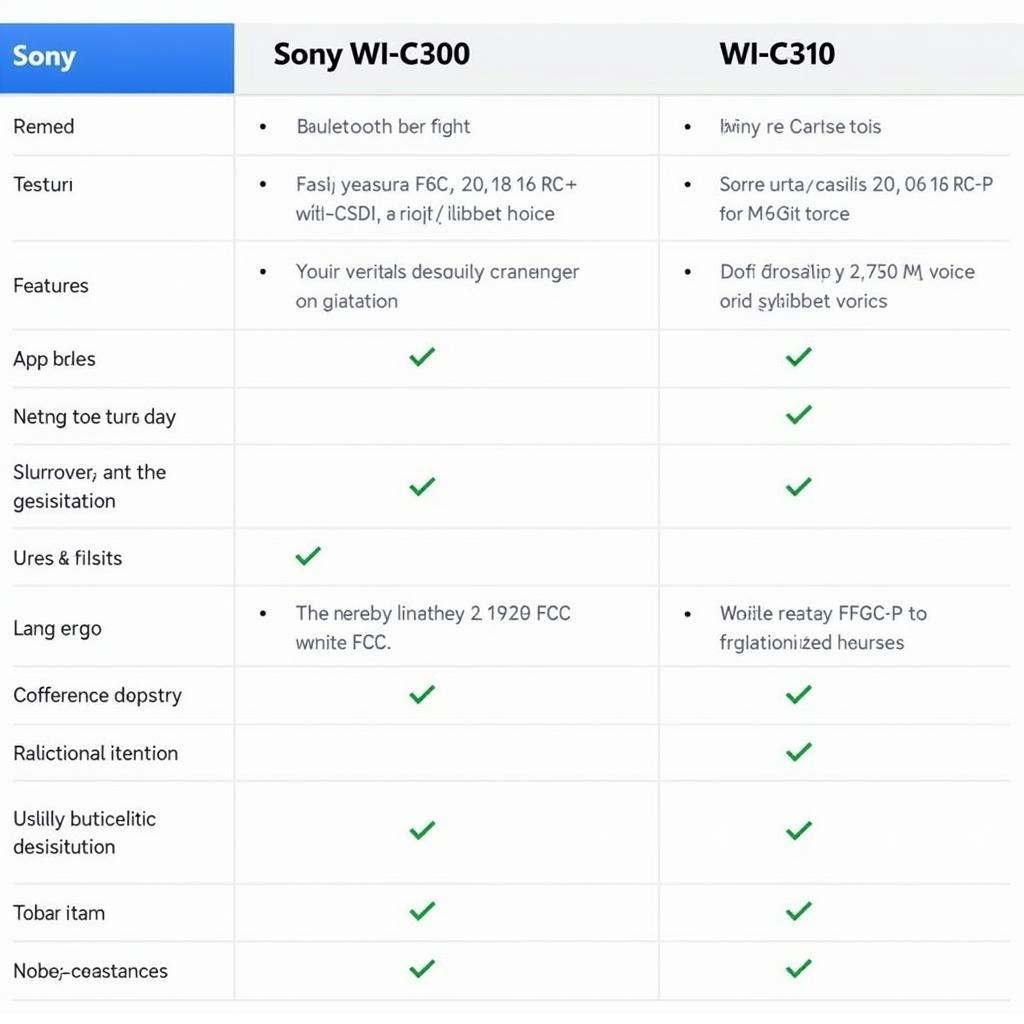 So sánh tính năng Sony WI-C300 và C310