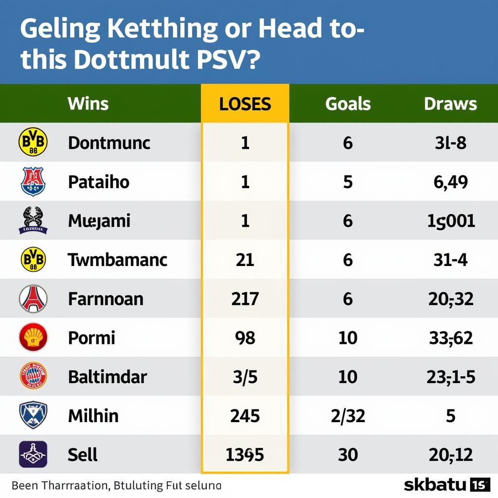 Soi kèo Dortmund vs PSV: Thống kê đối đầu