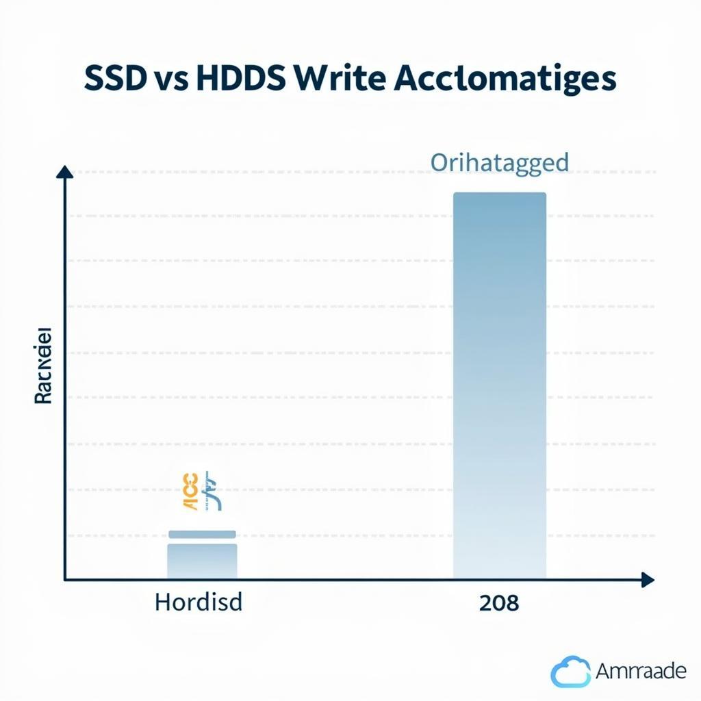 Biểu đồ so sánh tốc độ đọc ghi của SSD và HDD