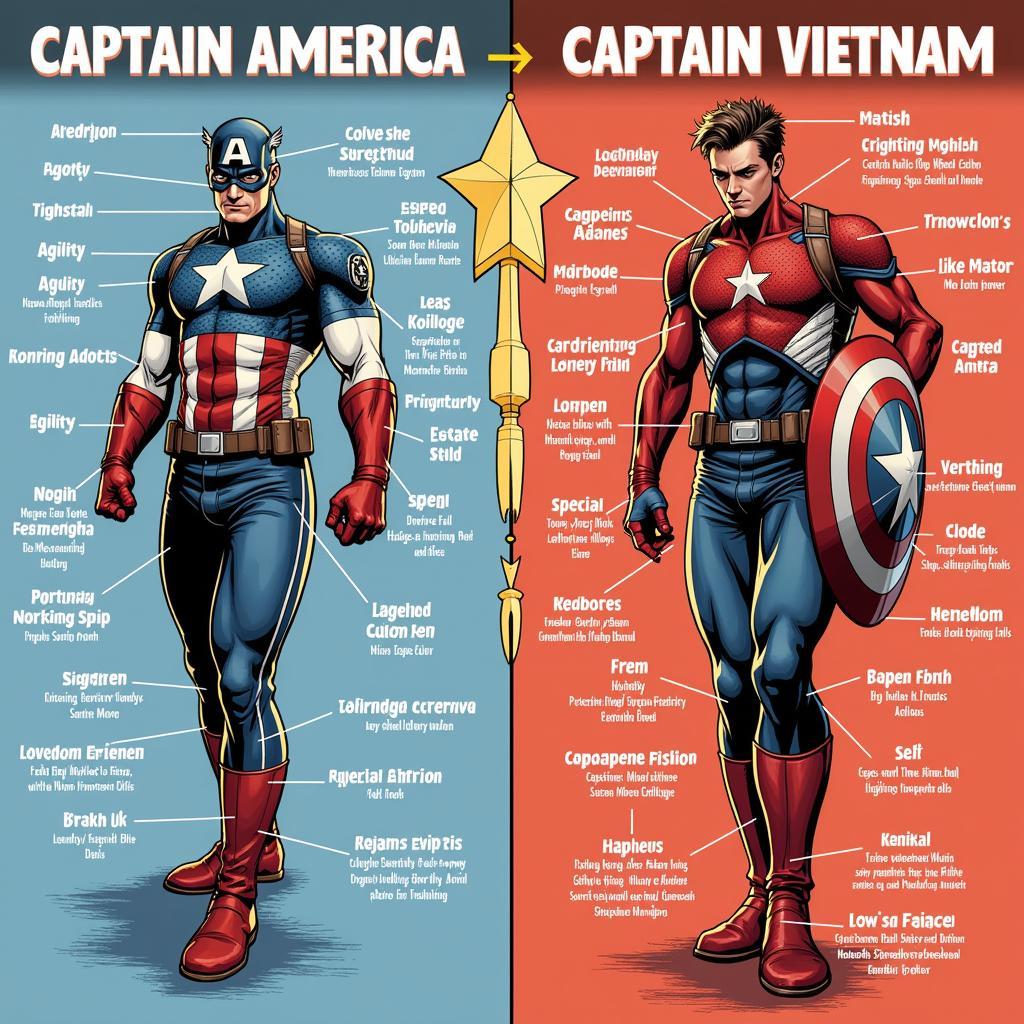 So sánh sức mạnh giữa Captain America và Captain Vietnam