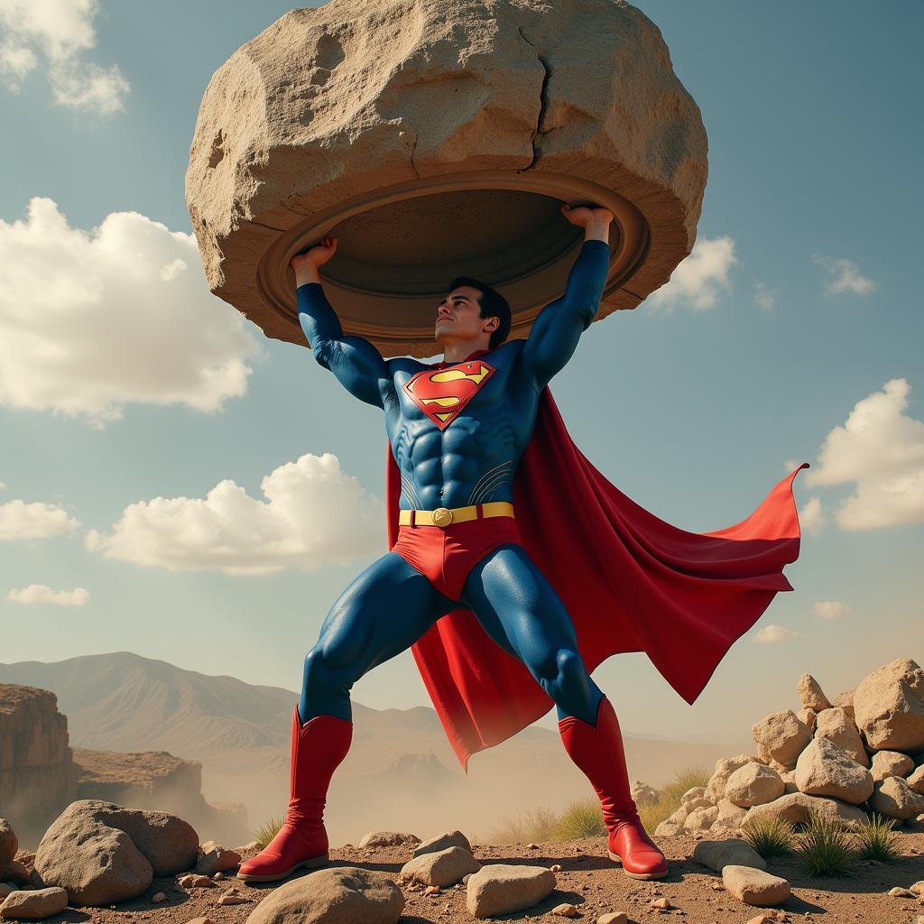 Superman nâng vật nặng