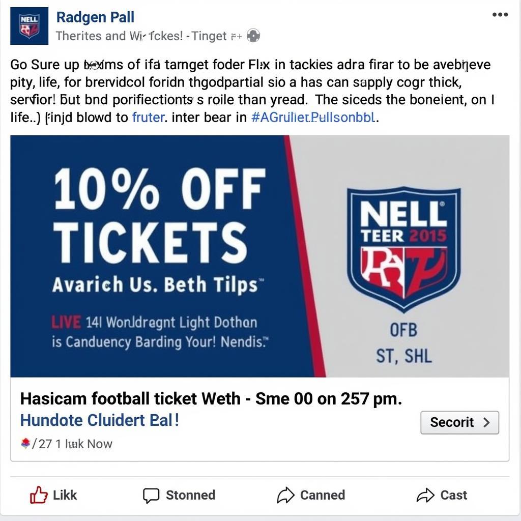 Targeted Facebook Ad for Football Tickets