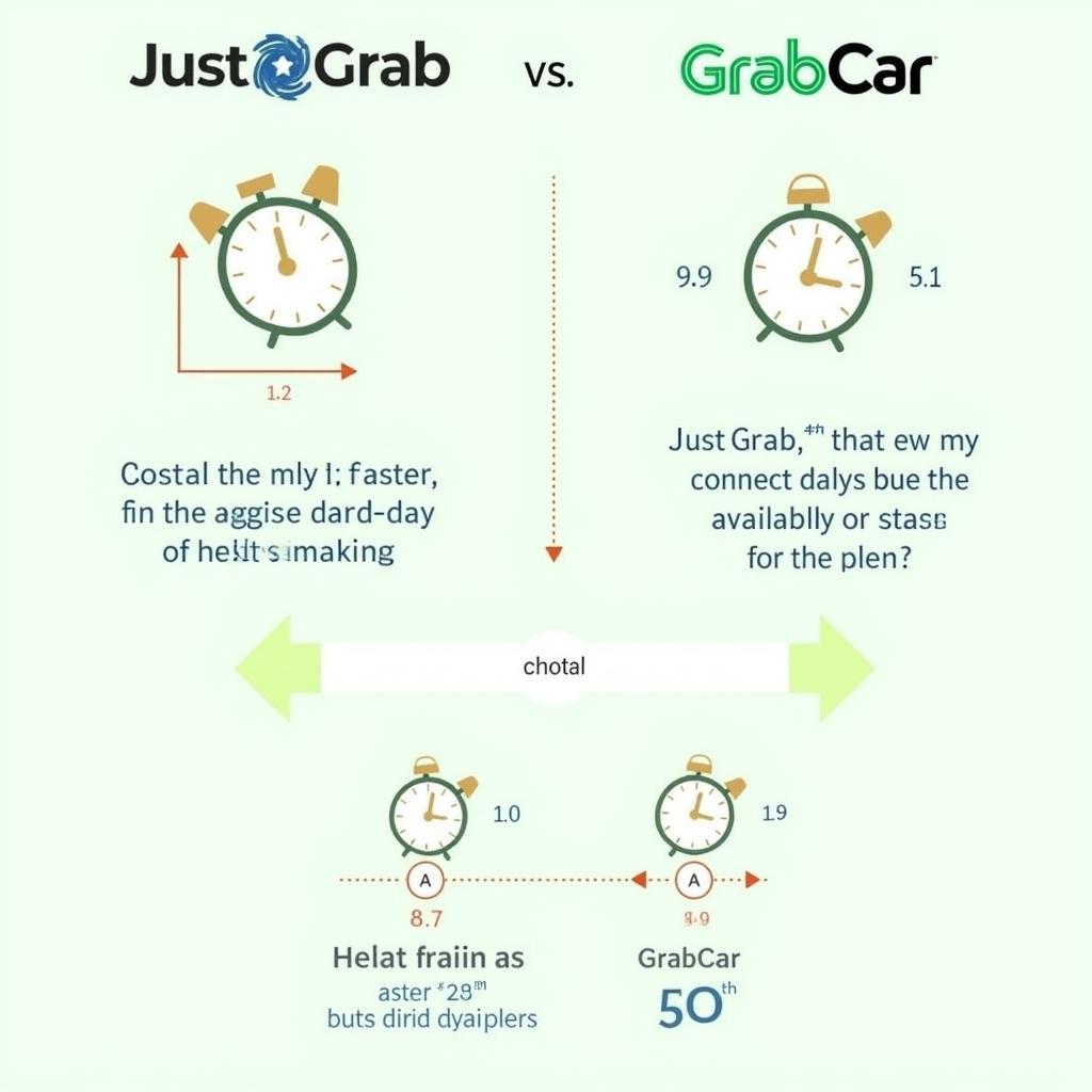 Thời gian chờ JustGrab và GrabCar