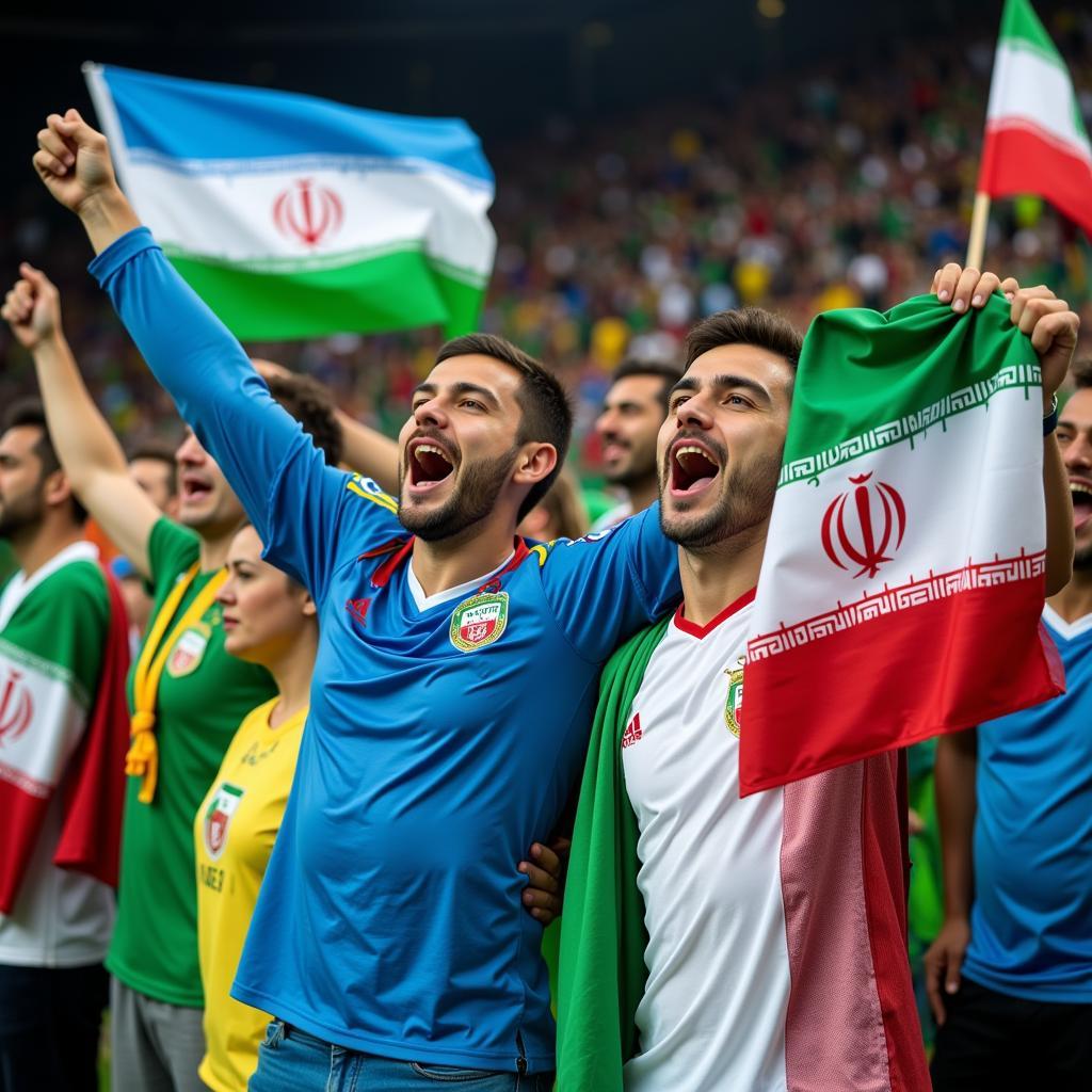 Cổ động viên Uzbekistan và Iran