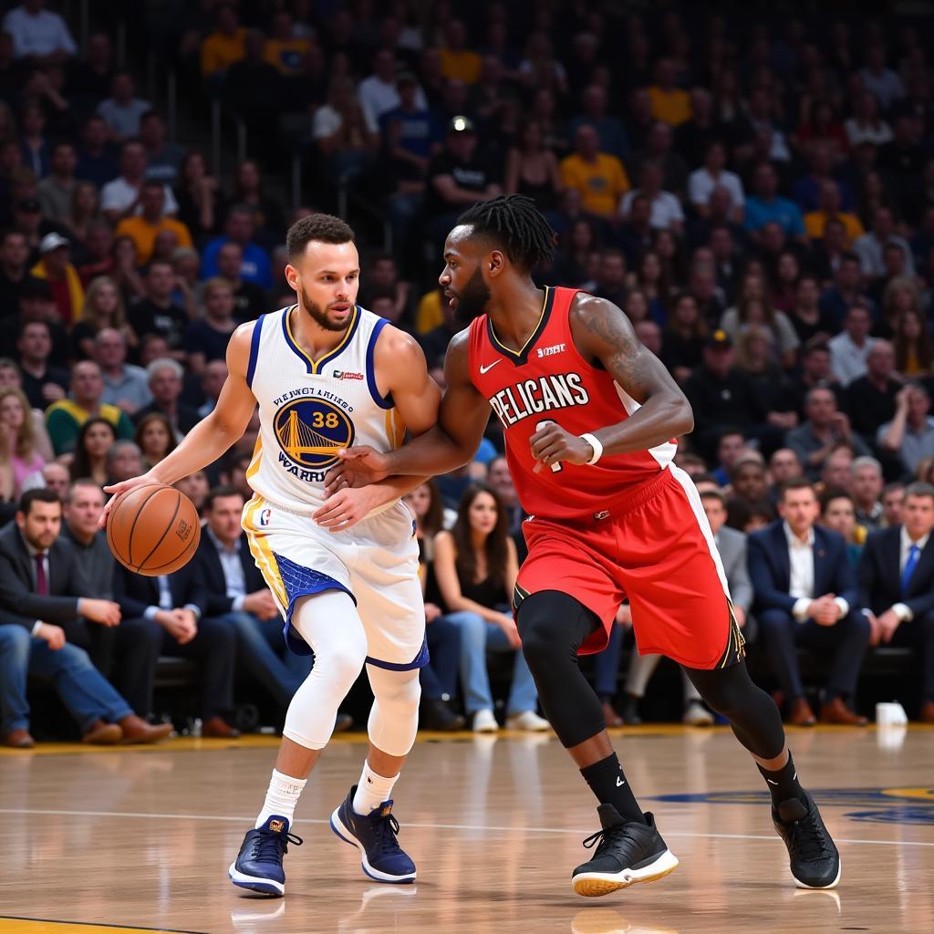 Trận đấu kịch tính giữa Warriors và Pelicans