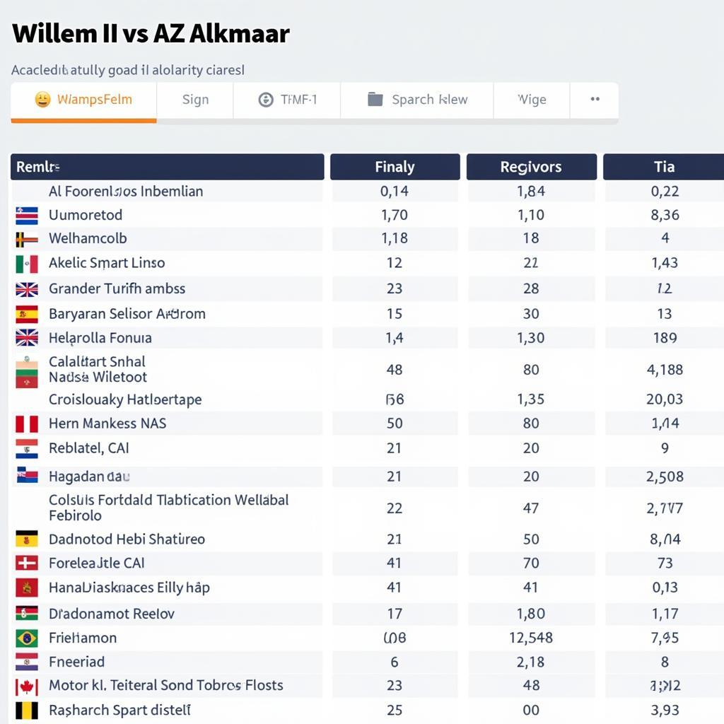 Kết quả các trận đấu trước đó giữa Willem II và AZ Alkmaar