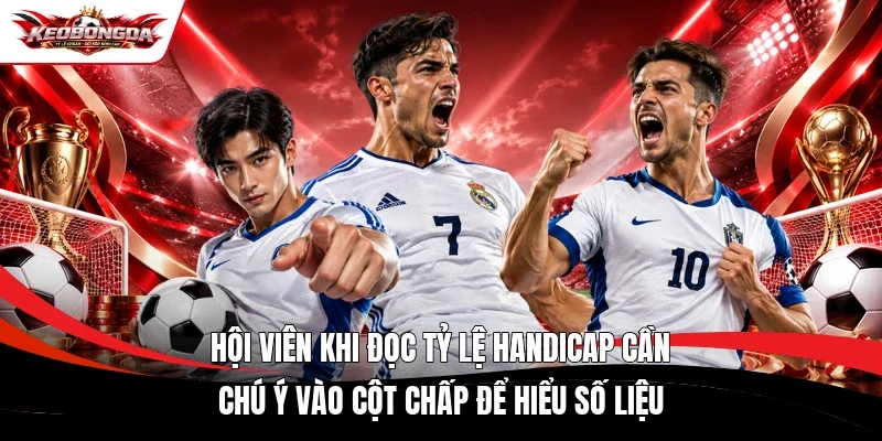 Hội viên khi đọc tỷ lệ handicap cần chú ý vào cột chấp để hiểu số liệu
