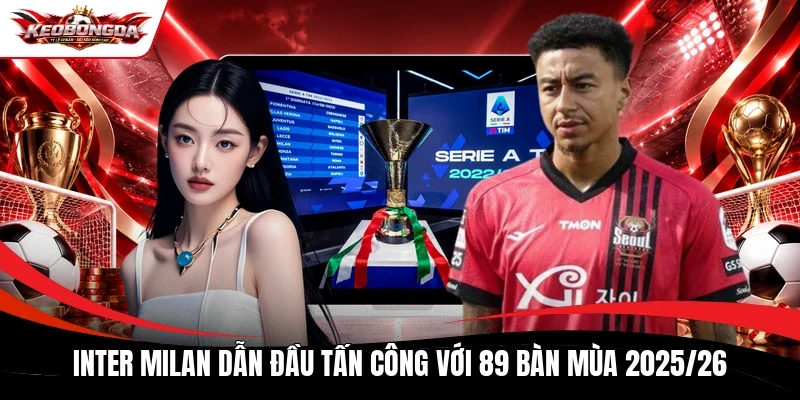 Inter Milan dẫn đầu tấn công với 89 bàn mùa 2025/26